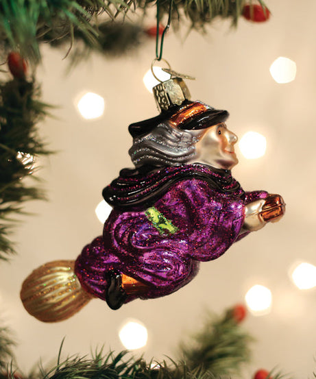 Witch On Broomstick Ornament