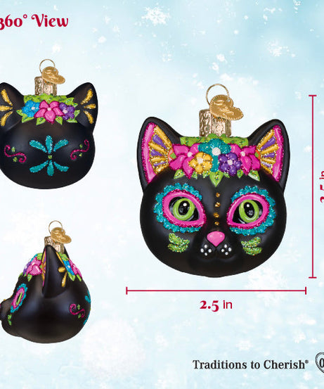 Dia De Los Muertos Cat Ornament