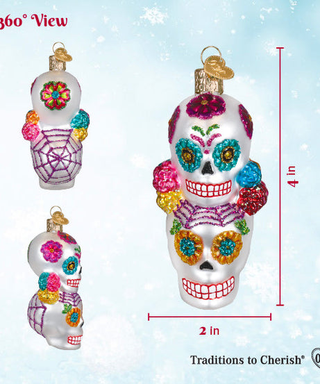 Dia De Los Muertos Stacking Skulls Ornament