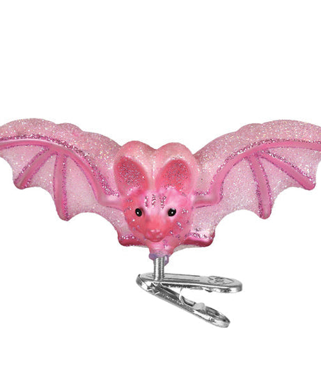 Shimmering Pink Bat Ornament