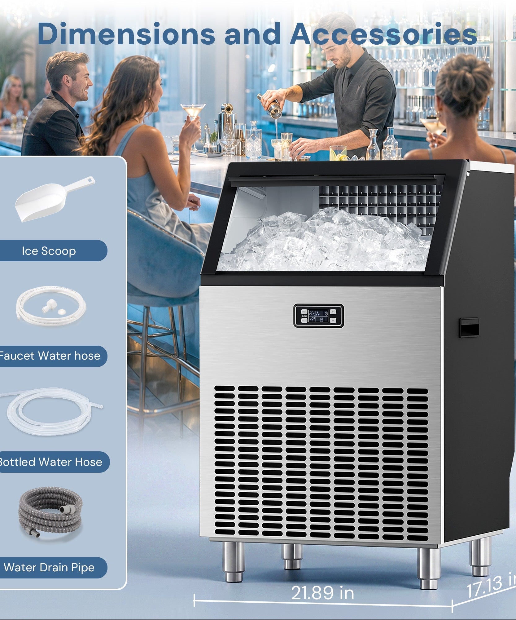 100LBS/200LBS/265LBS  Freestanding Commercial Ice Maker Z5845A