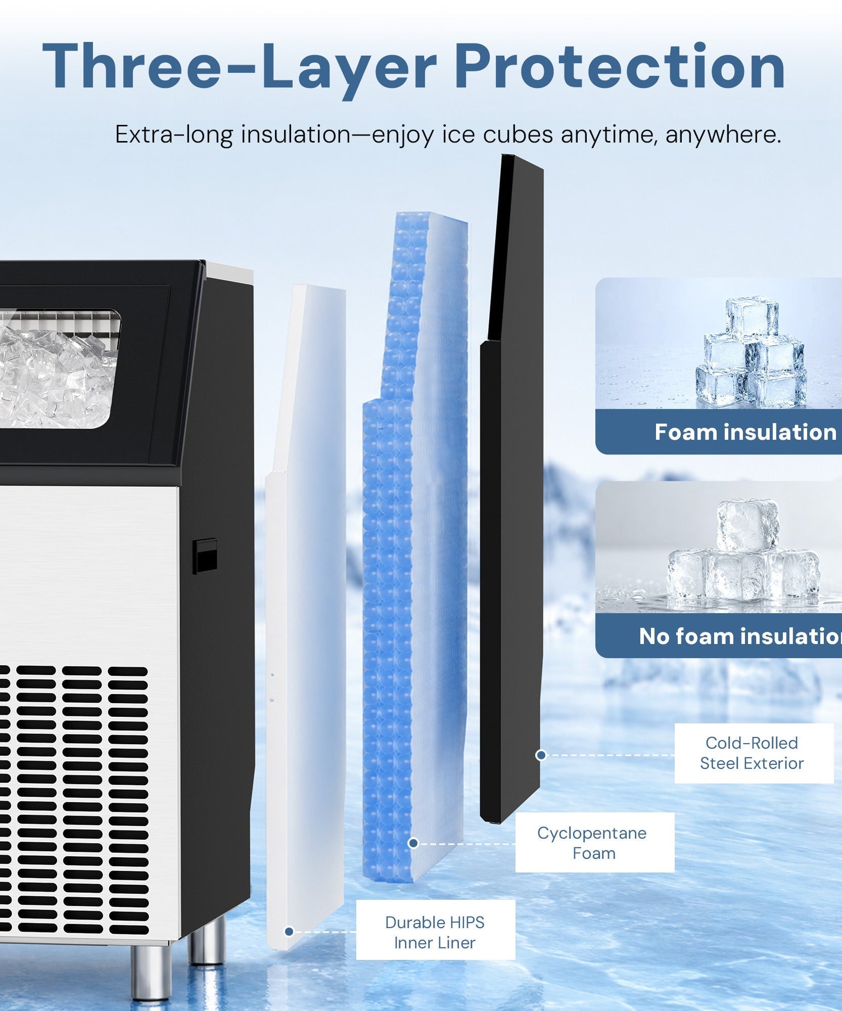 100LBS/200LBS/265LBS  Freestanding Commercial Ice Maker Z5845A