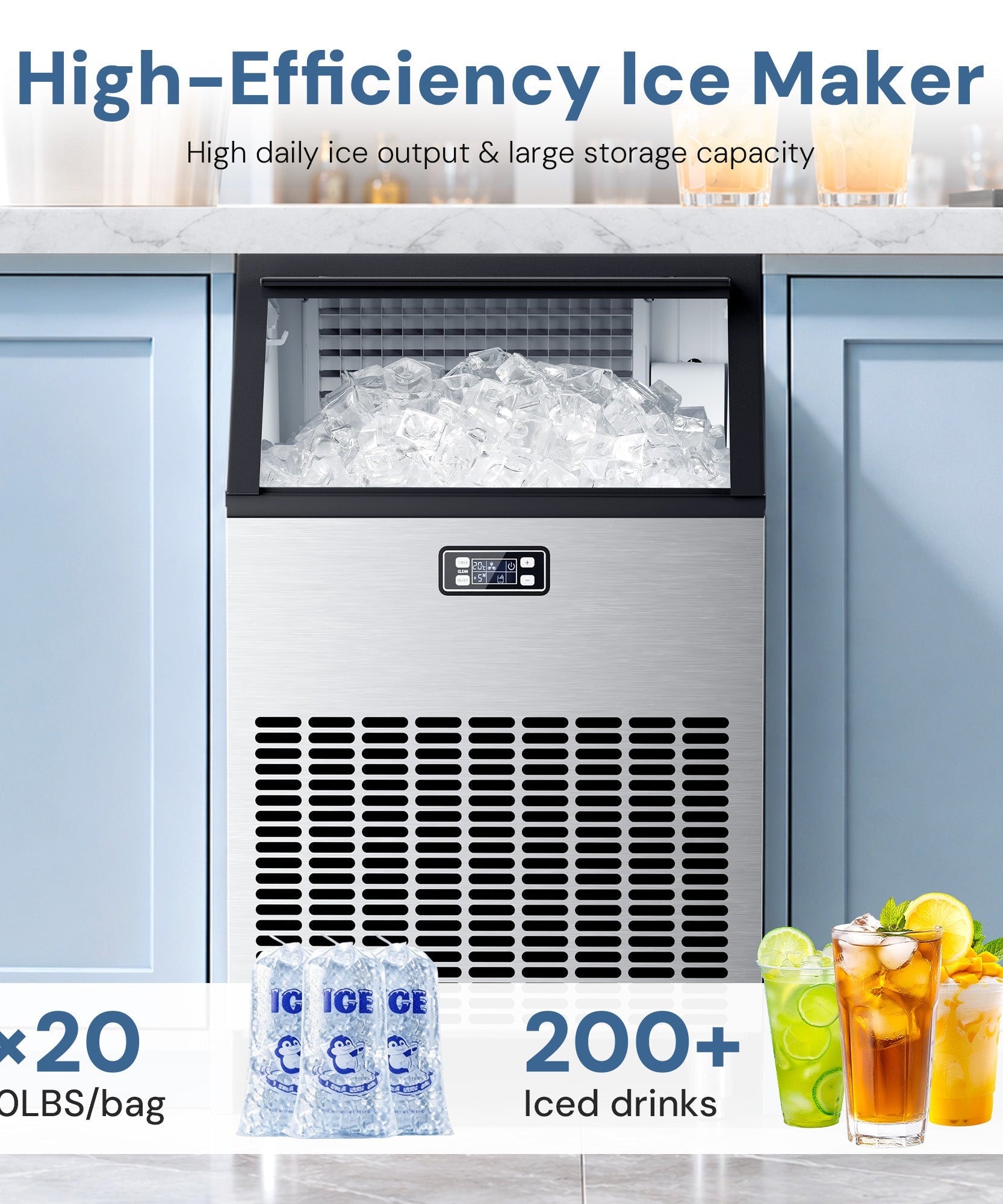 100LBS/200LBS/265LBS  Freestanding Commercial Ice Maker Z5845A