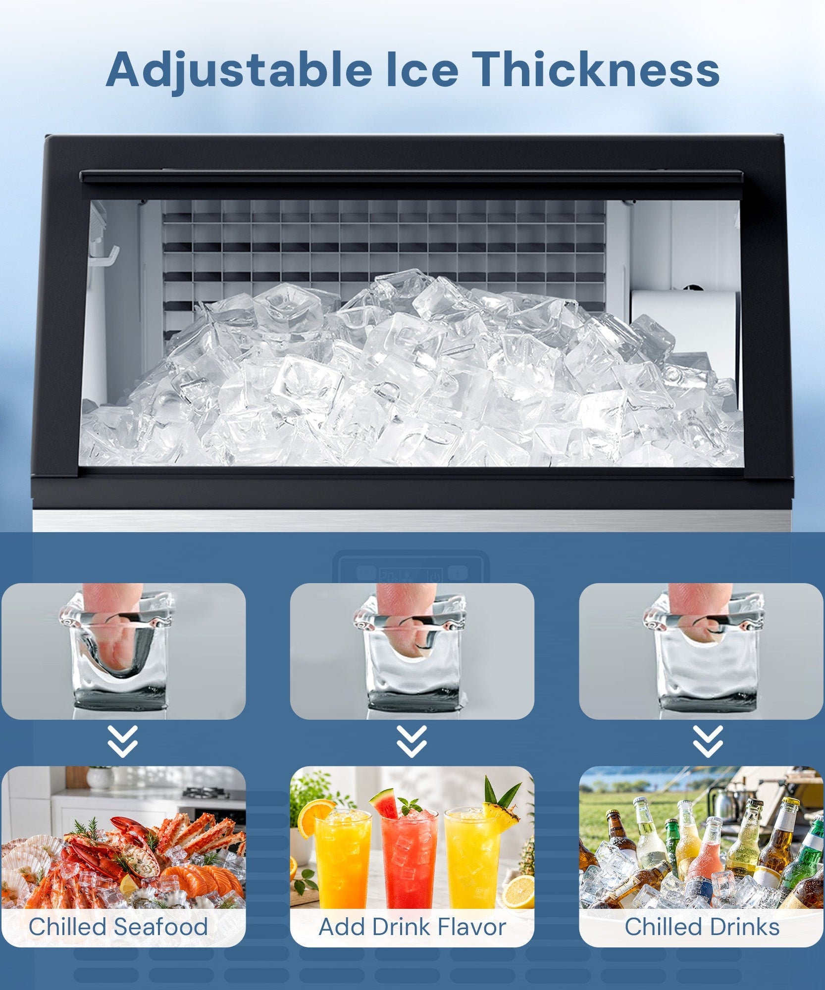 100LBS/200LBS/265LBS  Freestanding Commercial Ice Maker Z5845A