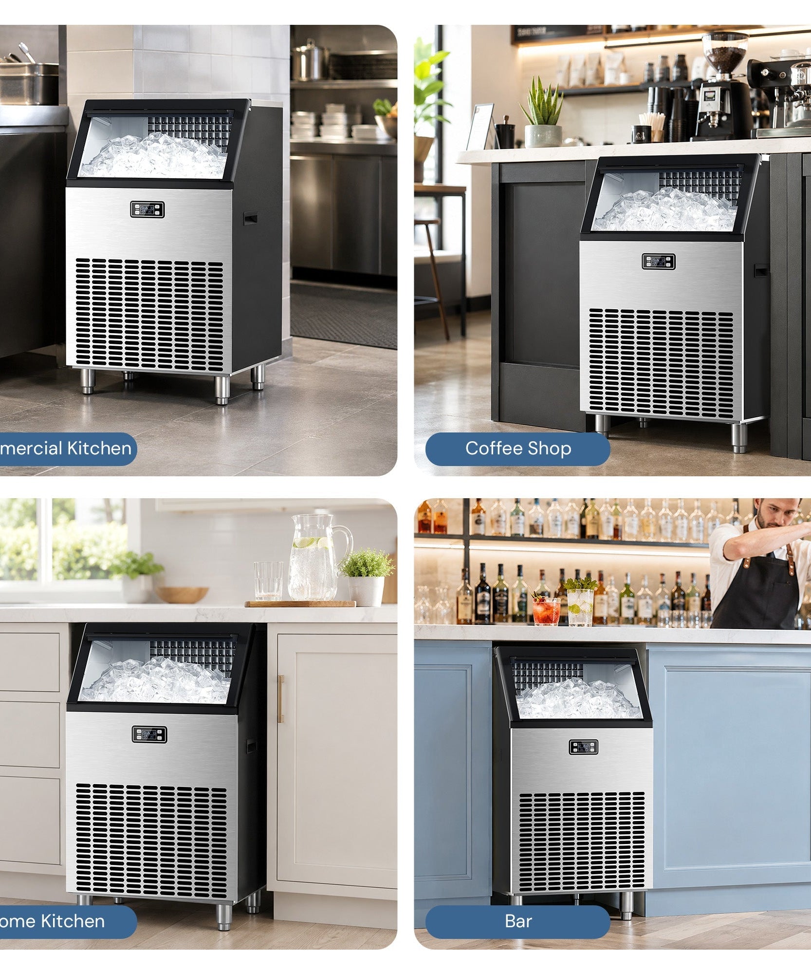 100LBS/200LBS/265LBS  Freestanding Commercial Ice Maker Z5845A
