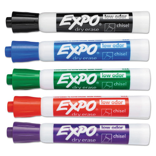 EXPO Low-Odor Dry-Erase Marker Value Pack, Broad Chisel Tip, Assorted Colors, 36/Box (1921061) - Grazingbelles