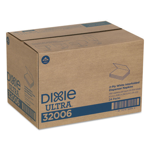 Dixie Interfold Napkin Refills Two-Ply, 6 1/2" x 9 7/8", White, 6000/Carton (32006) - Grazingbelles