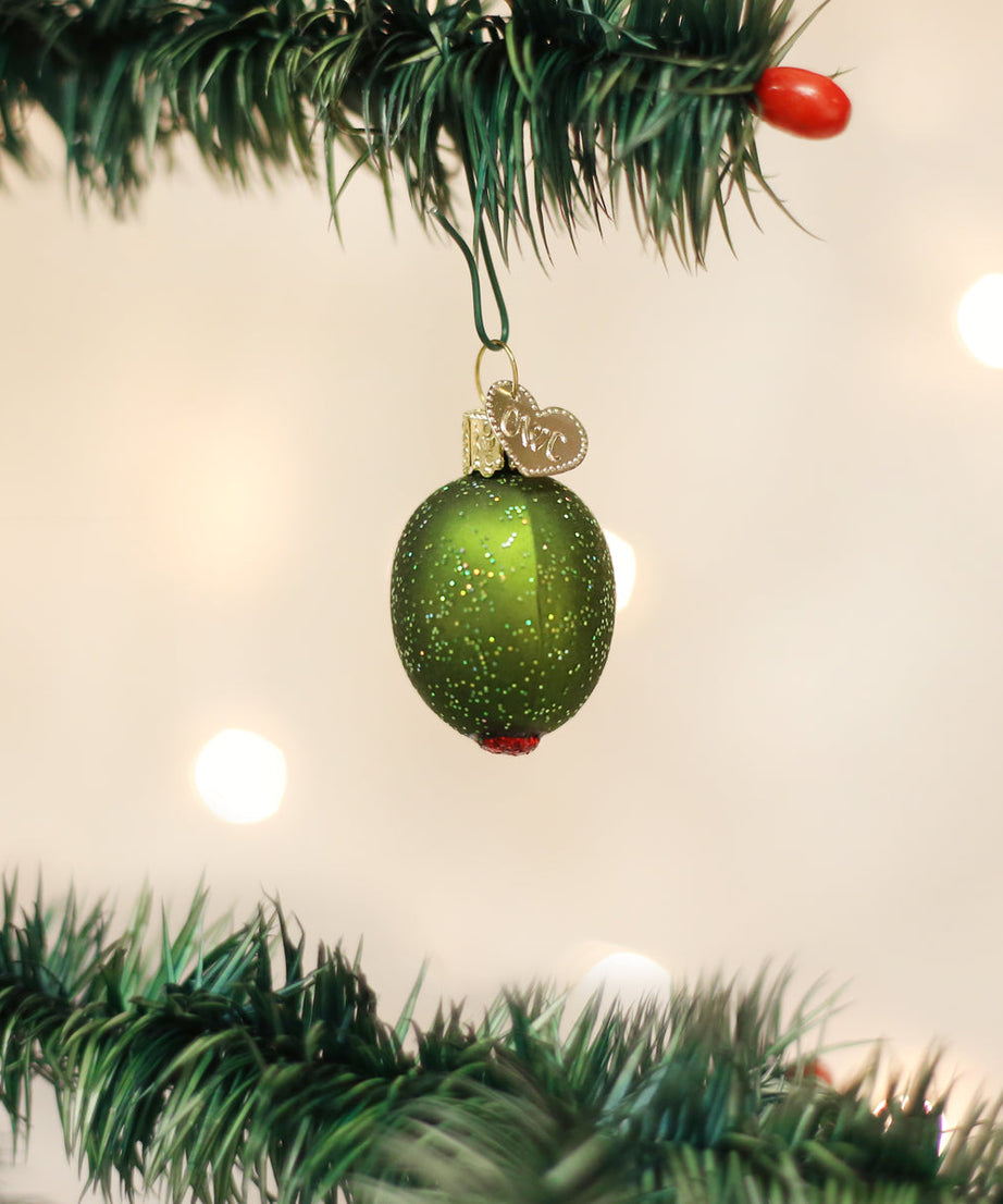 Stuffed Green Olive Ornament
