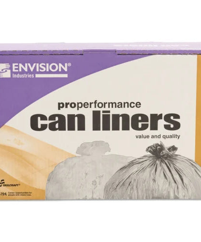 AbilityOne 8105015574983, SKILCRAFT High Density (HDPE) Coreless Roll Can LinersNatural, 33 gal, 12 microns, 33" x 40", Natural, 250/Box - Grazingbelles