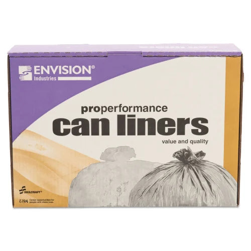 AbilityOne 8105015574983, SKILCRAFT High Density (HDPE) Coreless Roll Can LinersNatural, 33 gal, 12 microns, 33" x 40", Natural, 250/Box - Grazingbelles
