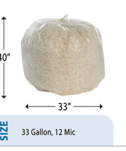 AbilityOne 8105015574983, SKILCRAFT High Density (HDPE) Coreless Roll Can LinersNatural, 33 gal, 12 microns, 33" x 40", Natural, 250/Box - Grazingbelles