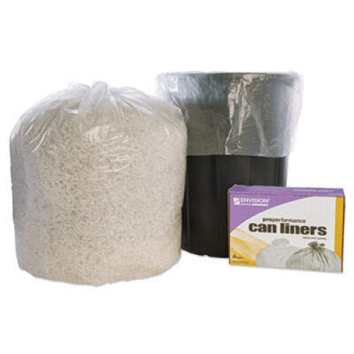 AbilityOne 8105015574983, SKILCRAFT High Density (HDPE) Coreless Roll Can LinersNatural, 33 gal, 12 microns, 33" x 40", Natural, 250/Box - Grazingbelles