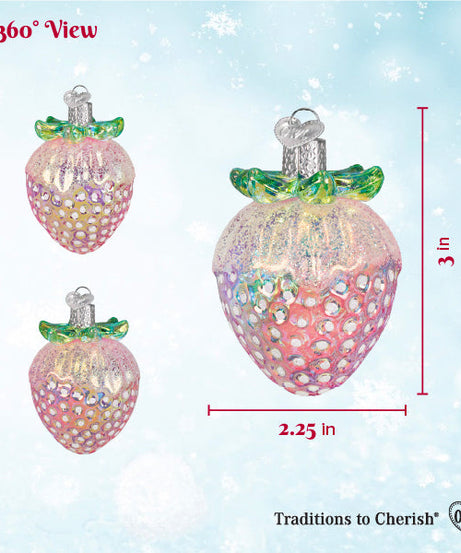 Shimmering  Strawberry Ornament