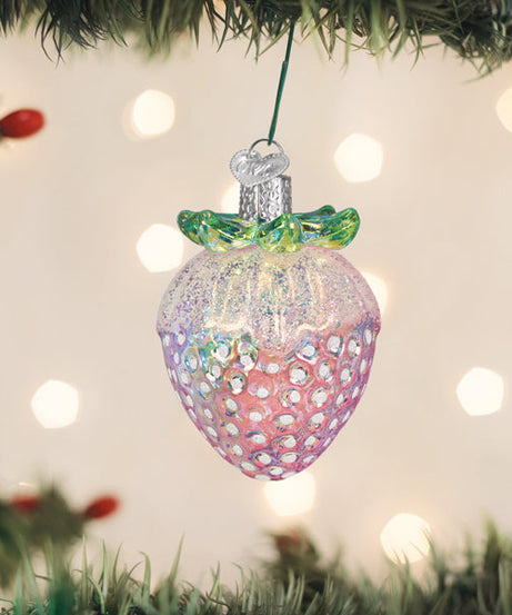 Shimmering  Strawberry Ornament