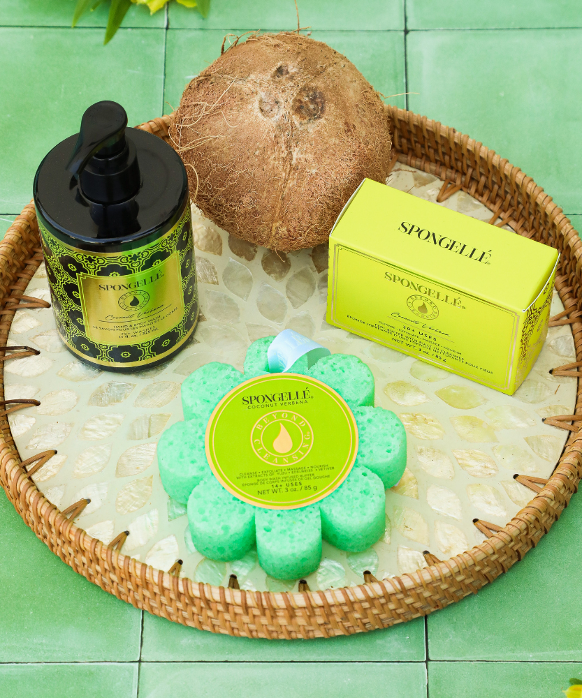 Coconut Verbena Wild Flower, Pedi Buffer, and Body Wash Refill Set