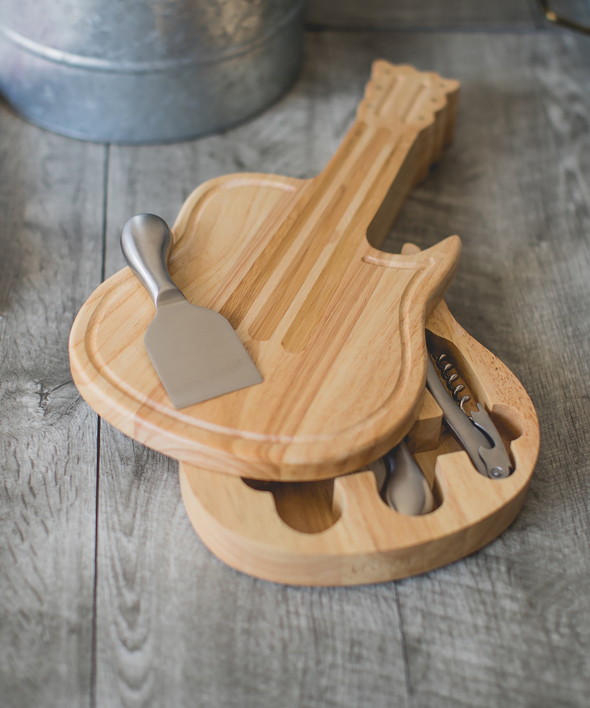 Guitar Cheese Cutting Board & Tools Set
