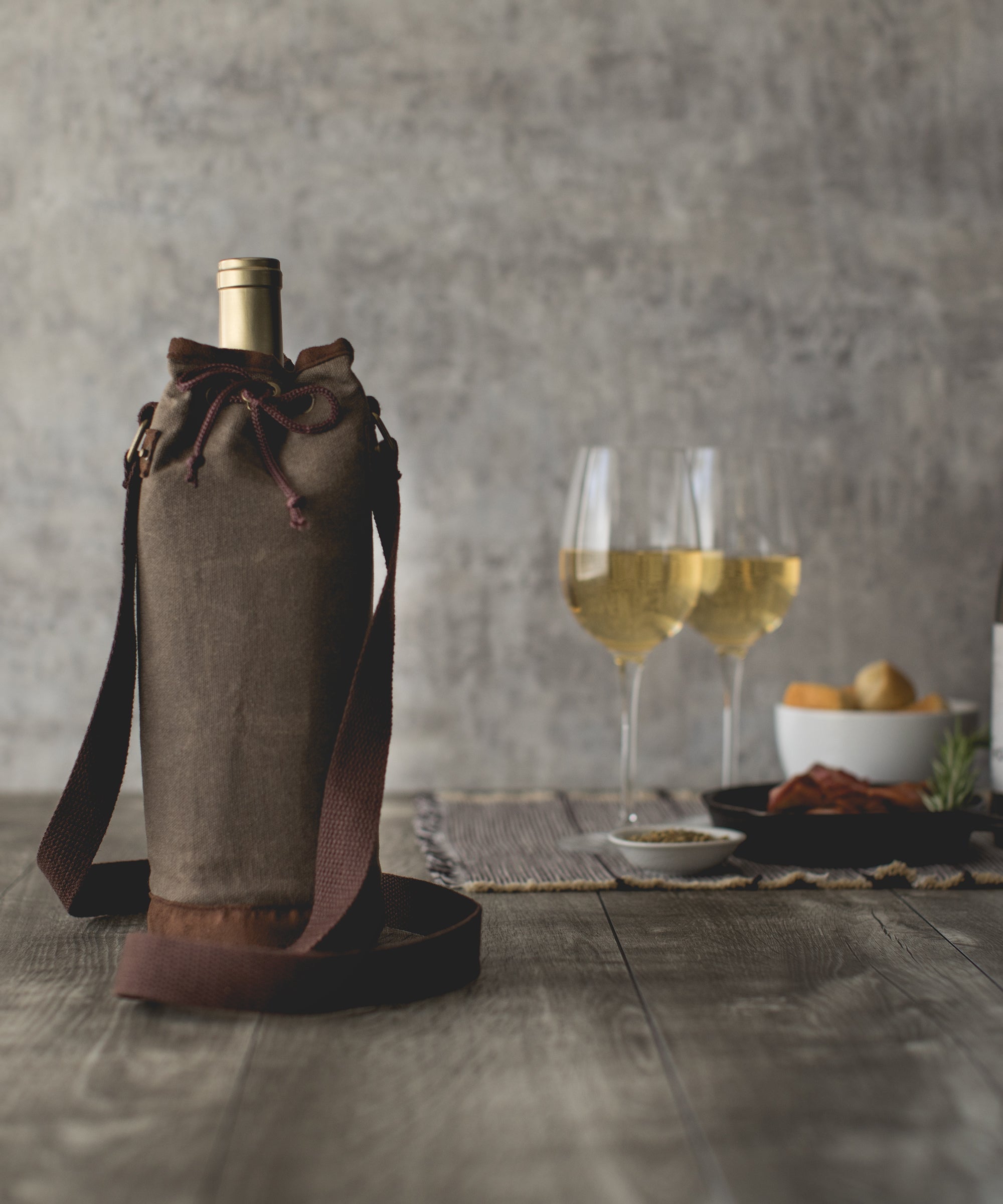 Waxed Canvas Wine Tote