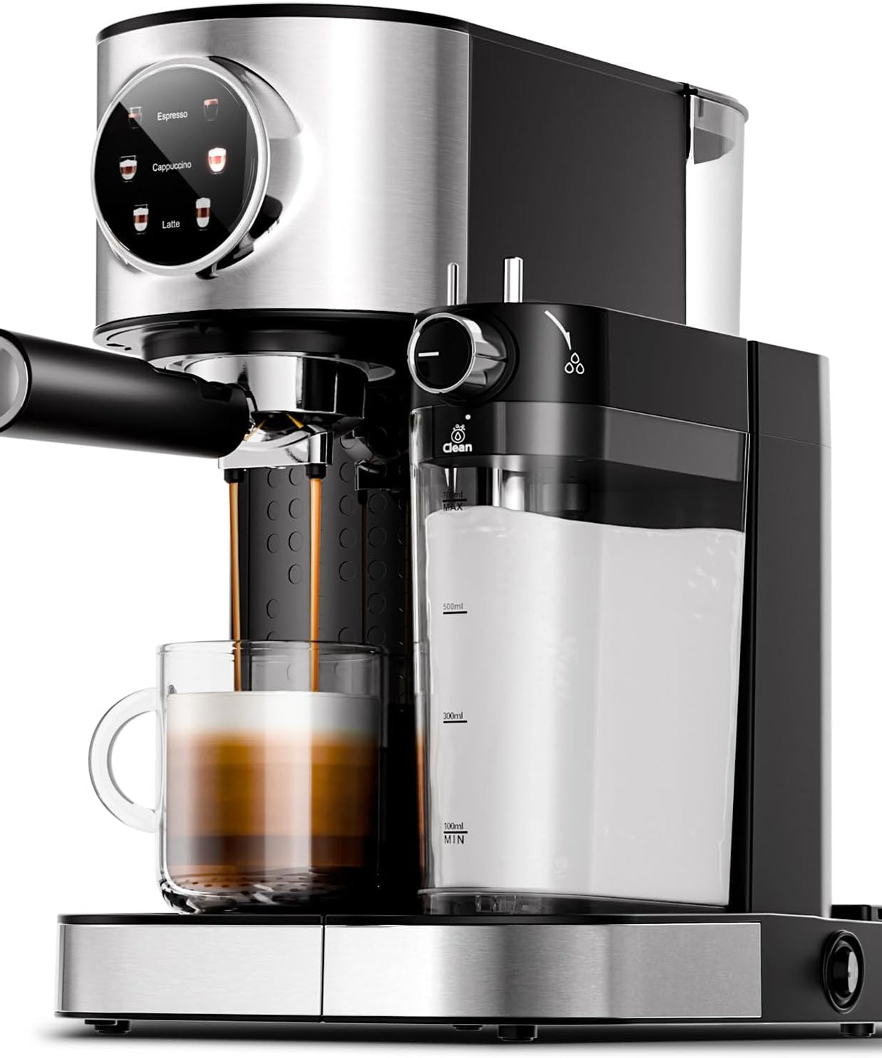 3 in 1 Professional Espresso Maker with Dual Heating System & Capsule Compatible CM8008