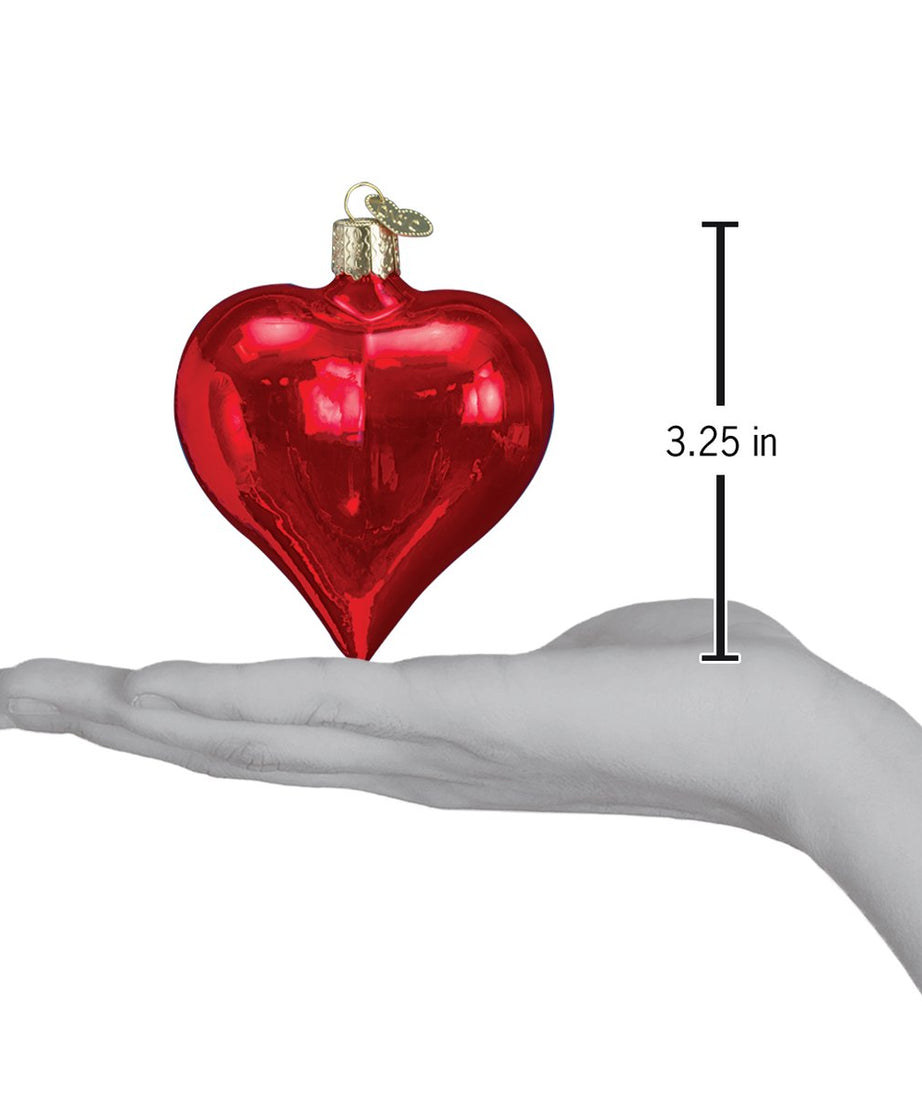 Large Shiny Red Heart Ornament