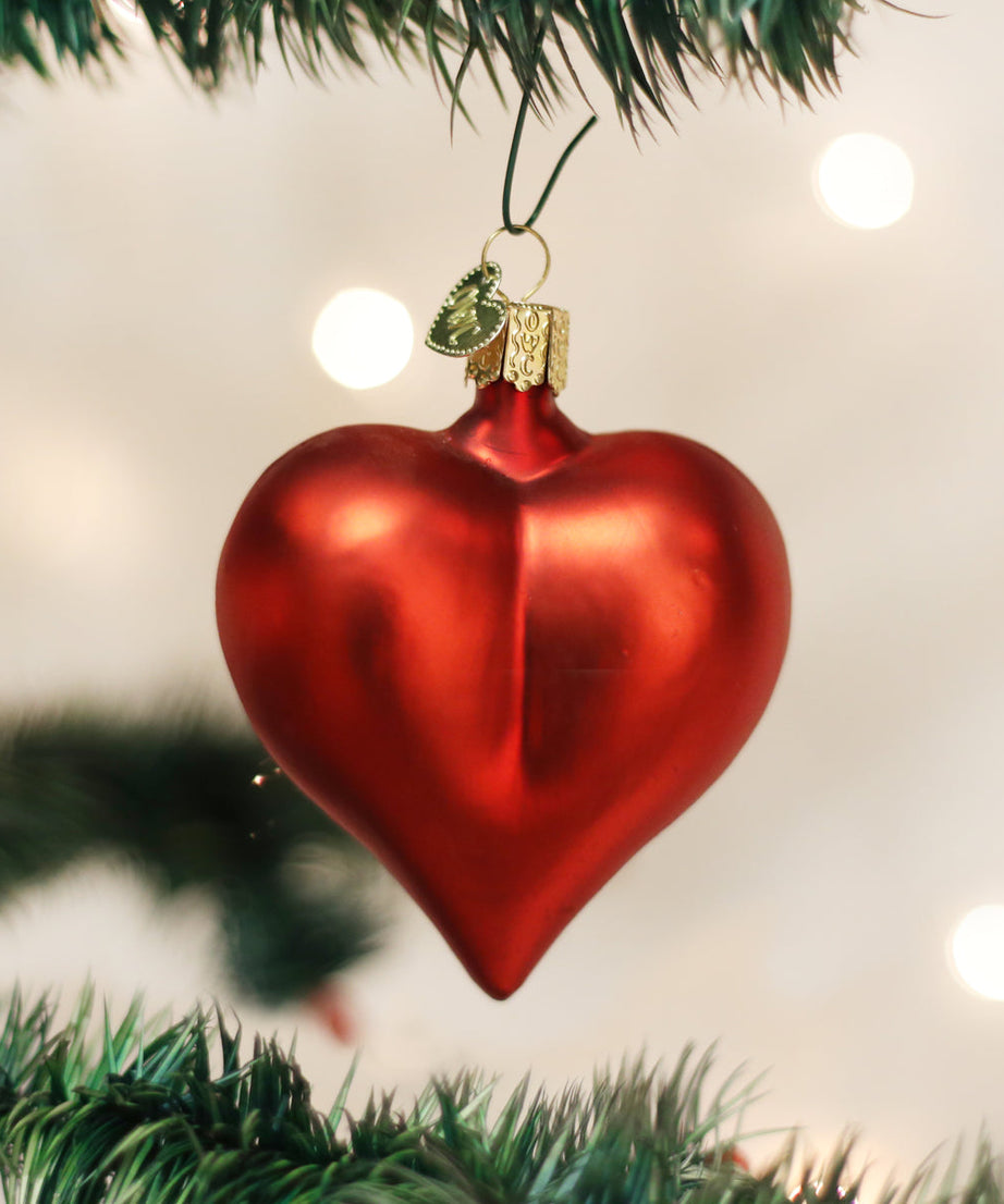Large Matte Red Heart Ornament