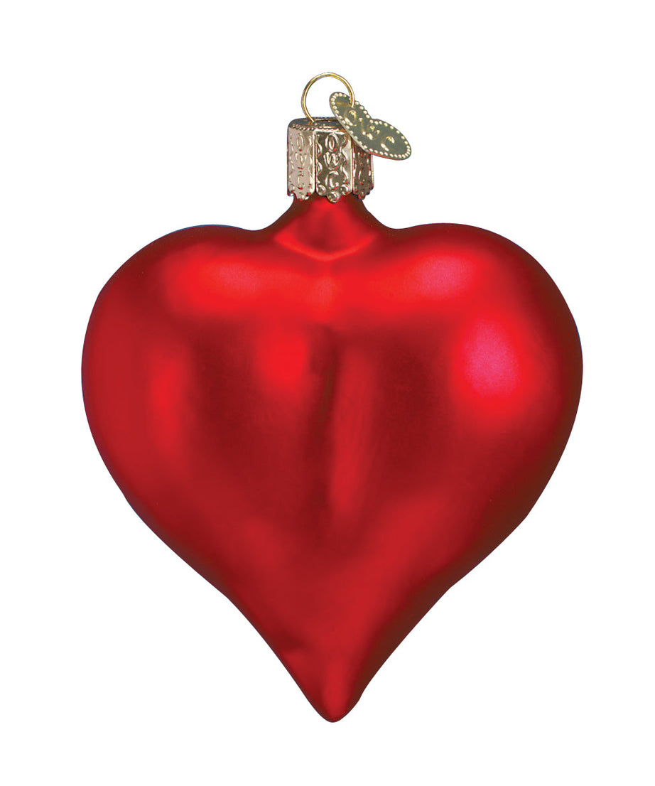 Large Matte Red Heart Ornament
