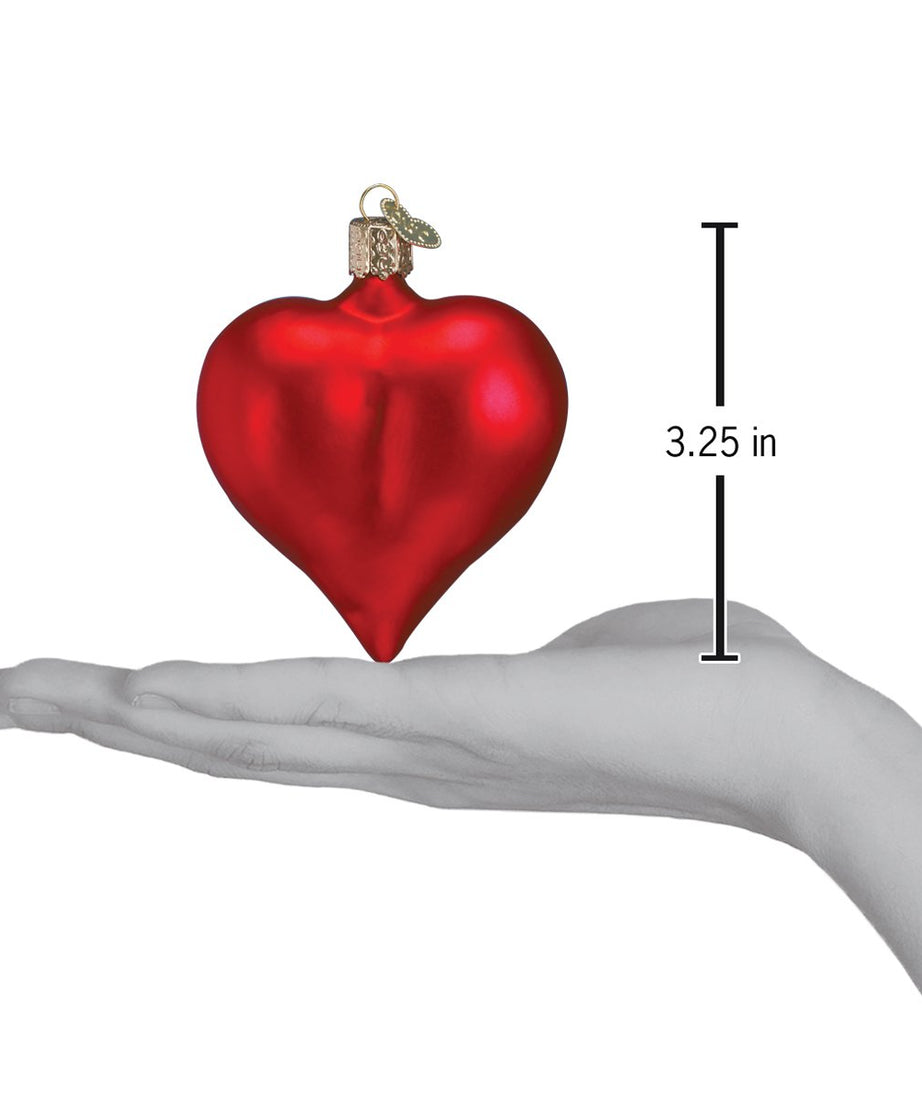 Large Matte Red Heart Ornament