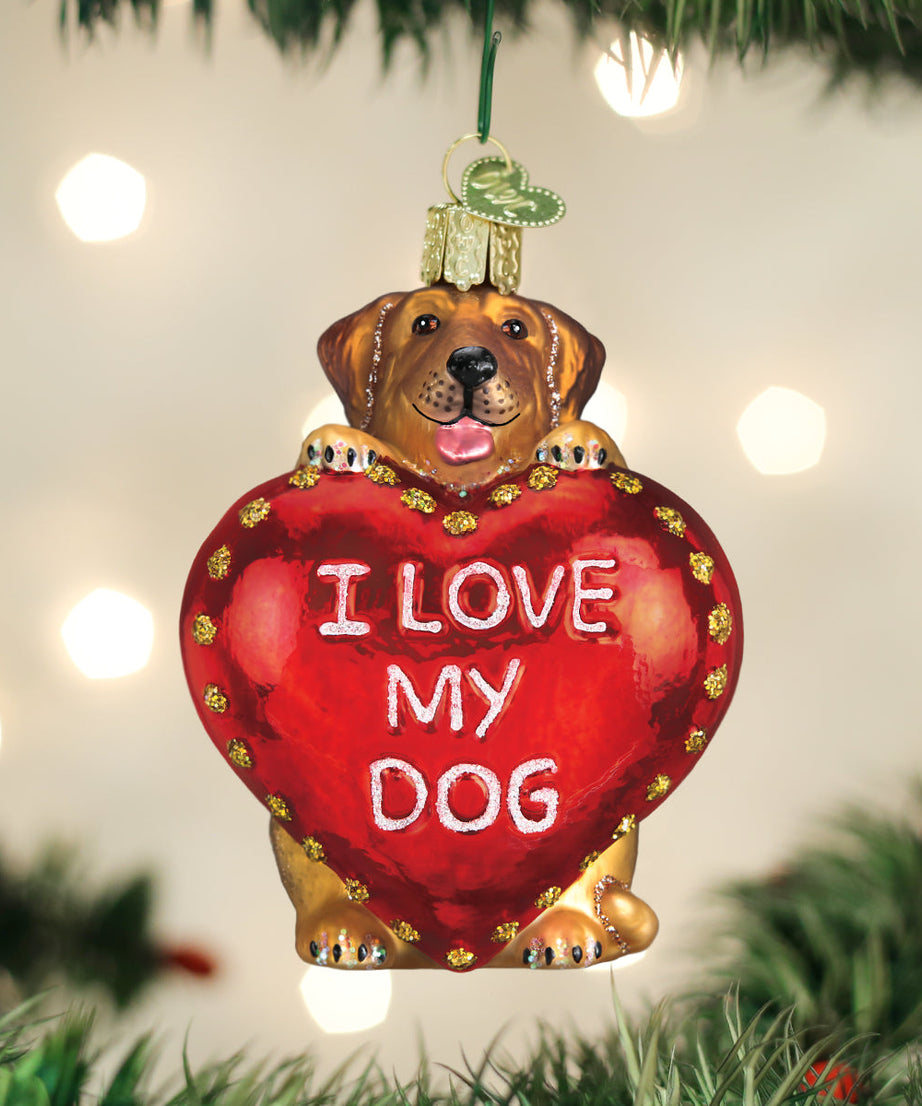 I Love My Dog Ornament