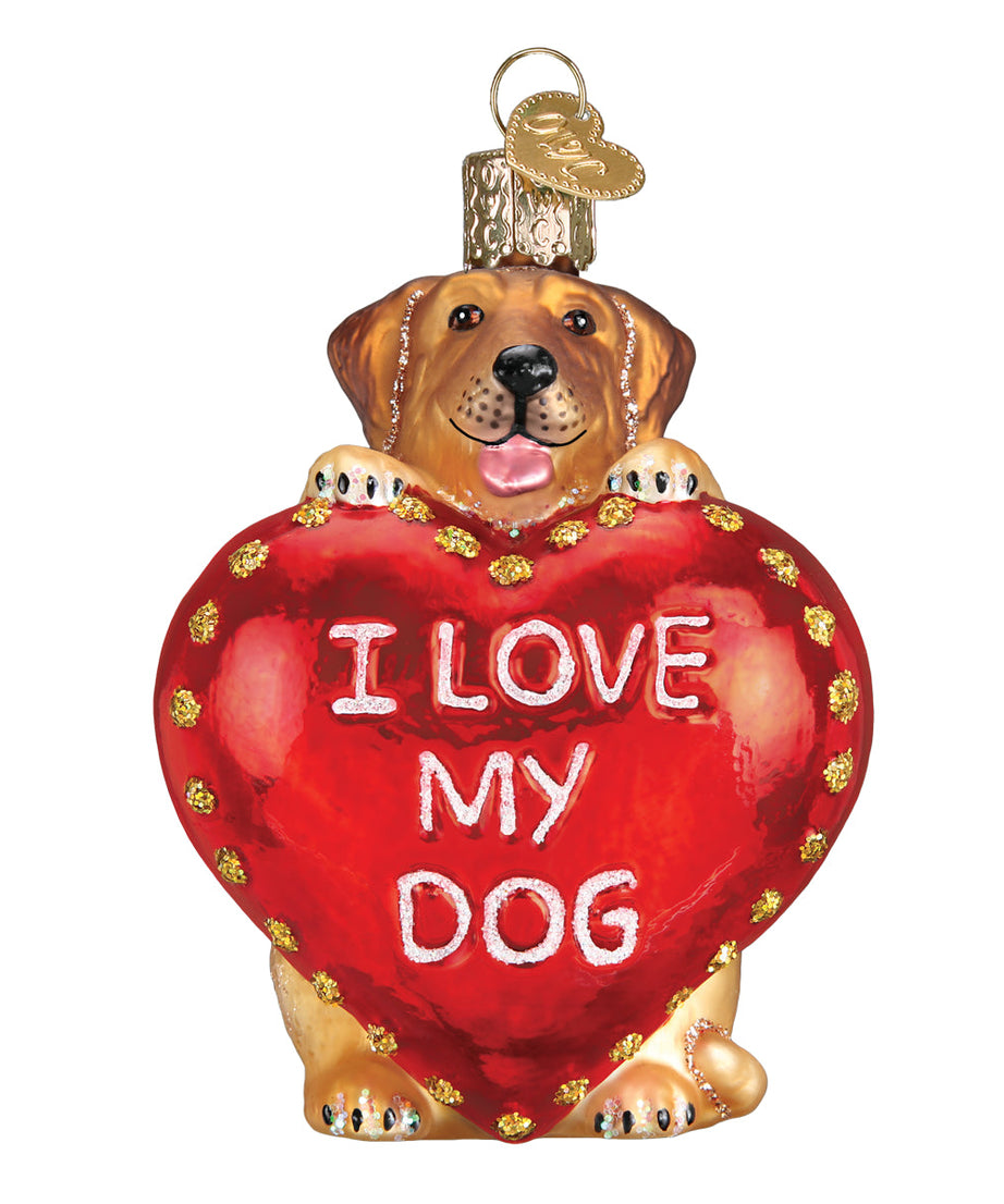 I Love My Dog Ornament