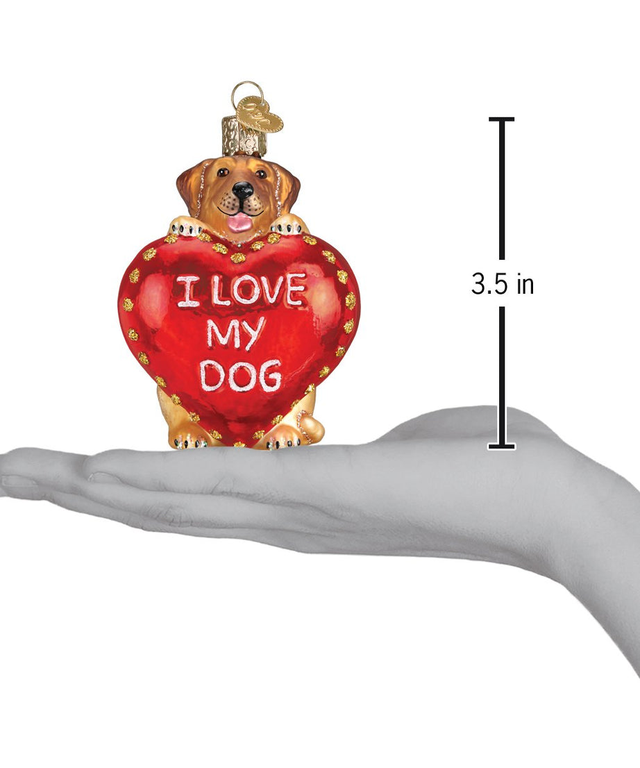 I Love My Dog Ornament