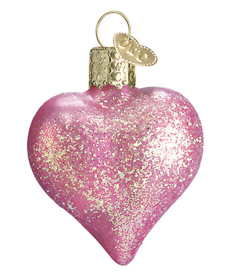 Pink Glittered Heart Ornament - Grazingbelles