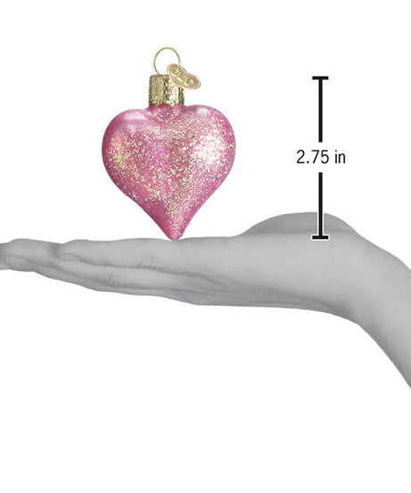 Pink Glittered Heart Ornament - Grazingbelles