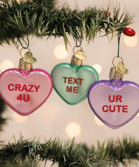 Conversation Hearts Set Ornament