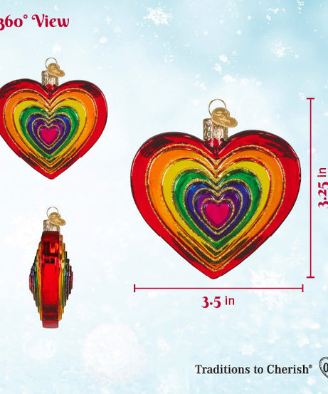 Rainbow Heart Ornament