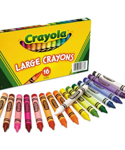 Crayola Large Crayons, Lift Lid Box, 16 Colors/Box (520336)
