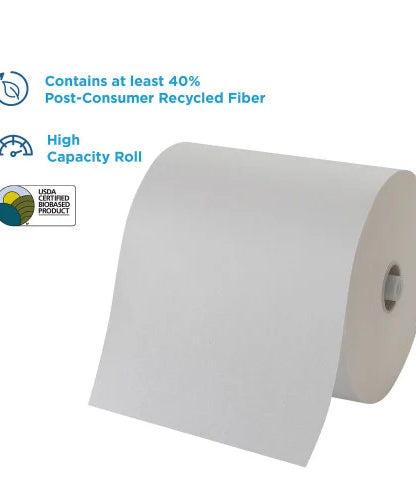 Pacific Blue® Hardwound Paper Towels, White 1-Ply, 1150-ft Rolls, 6 Rolls (26490) - Grazingbelles