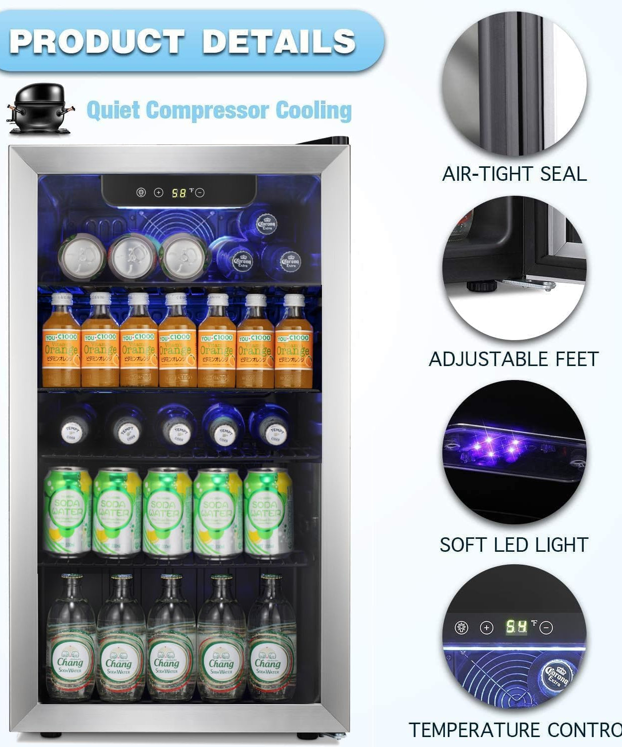 3.2 cu.ft  Wine Cooler/Cabinet Beverage Refrigerator W5899H