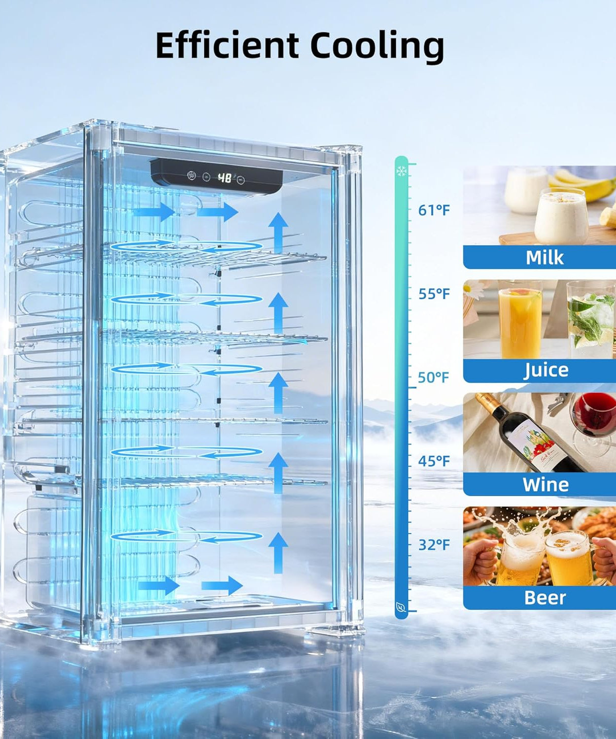 3.2 cu.ft  Wine Cooler/Cabinet Beverage Refrigerator W5899H