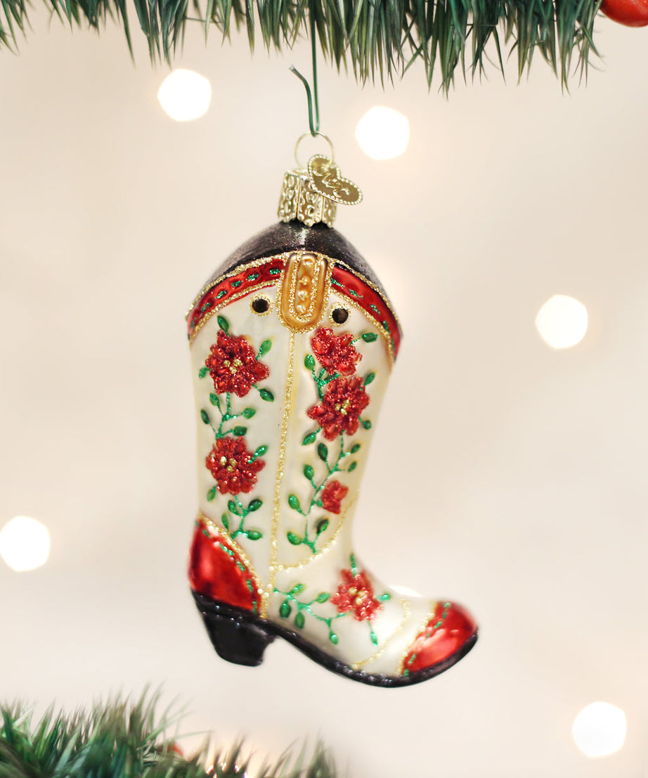 Christmas Cowgirl Boot