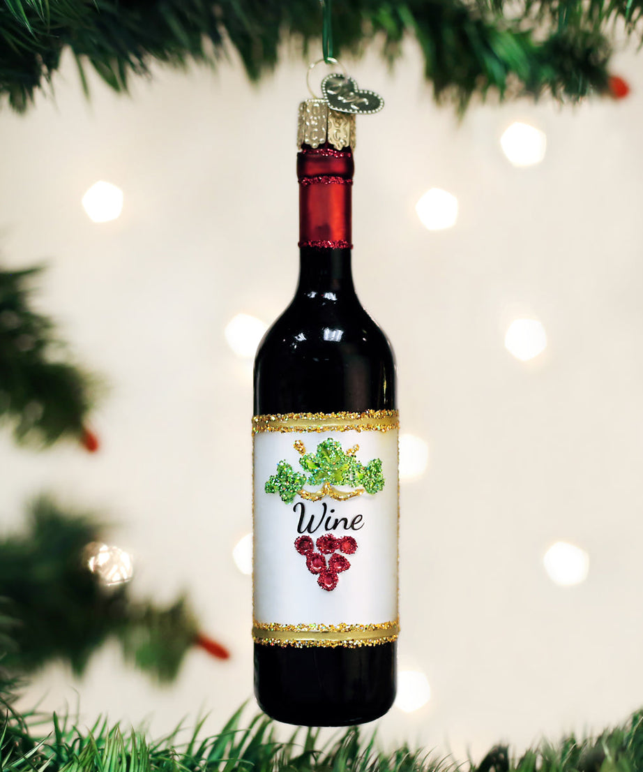Red Wine Bottle Ornament