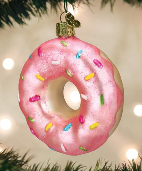 Pink Sprinkles Donut Ornament