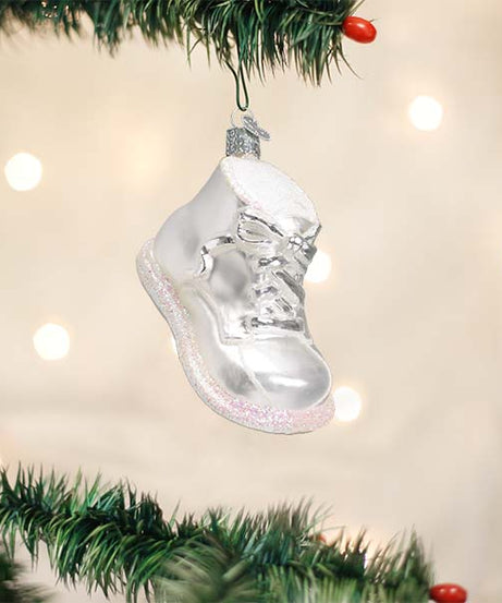 White Baby Shoe Ornament