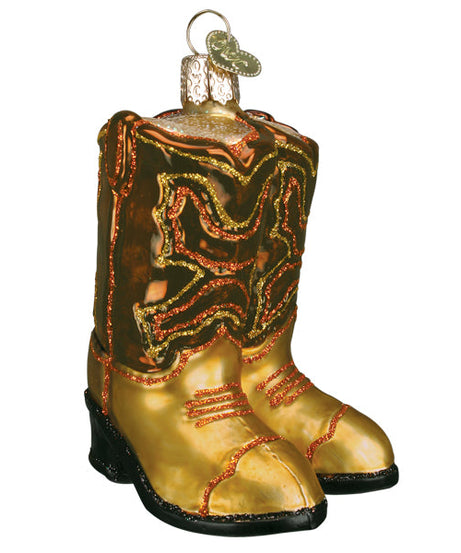 Brown Pair Of Cowboy Boots Ornament
