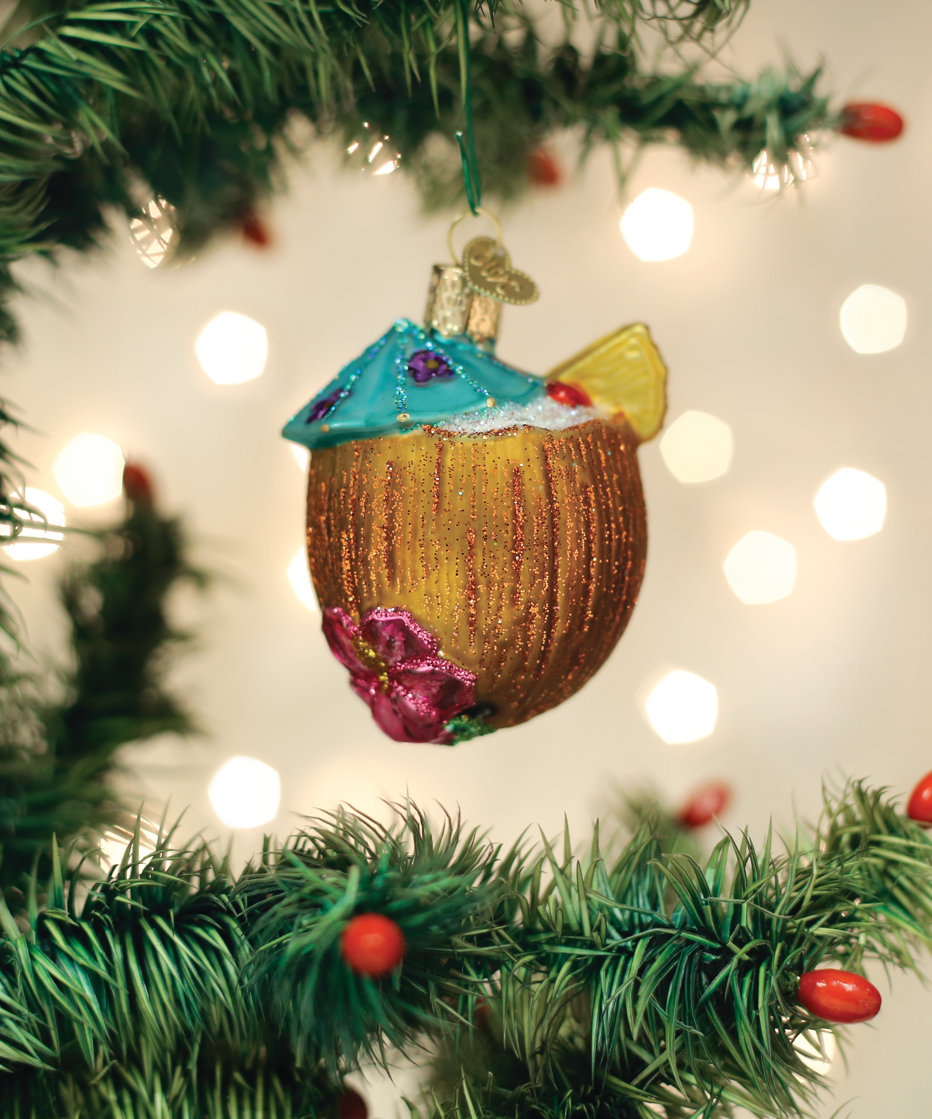 Tropical Coconut Drink Ornament