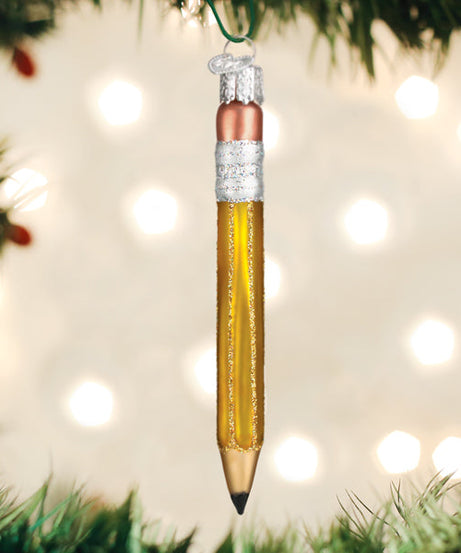 Yellow Pencil Ornament