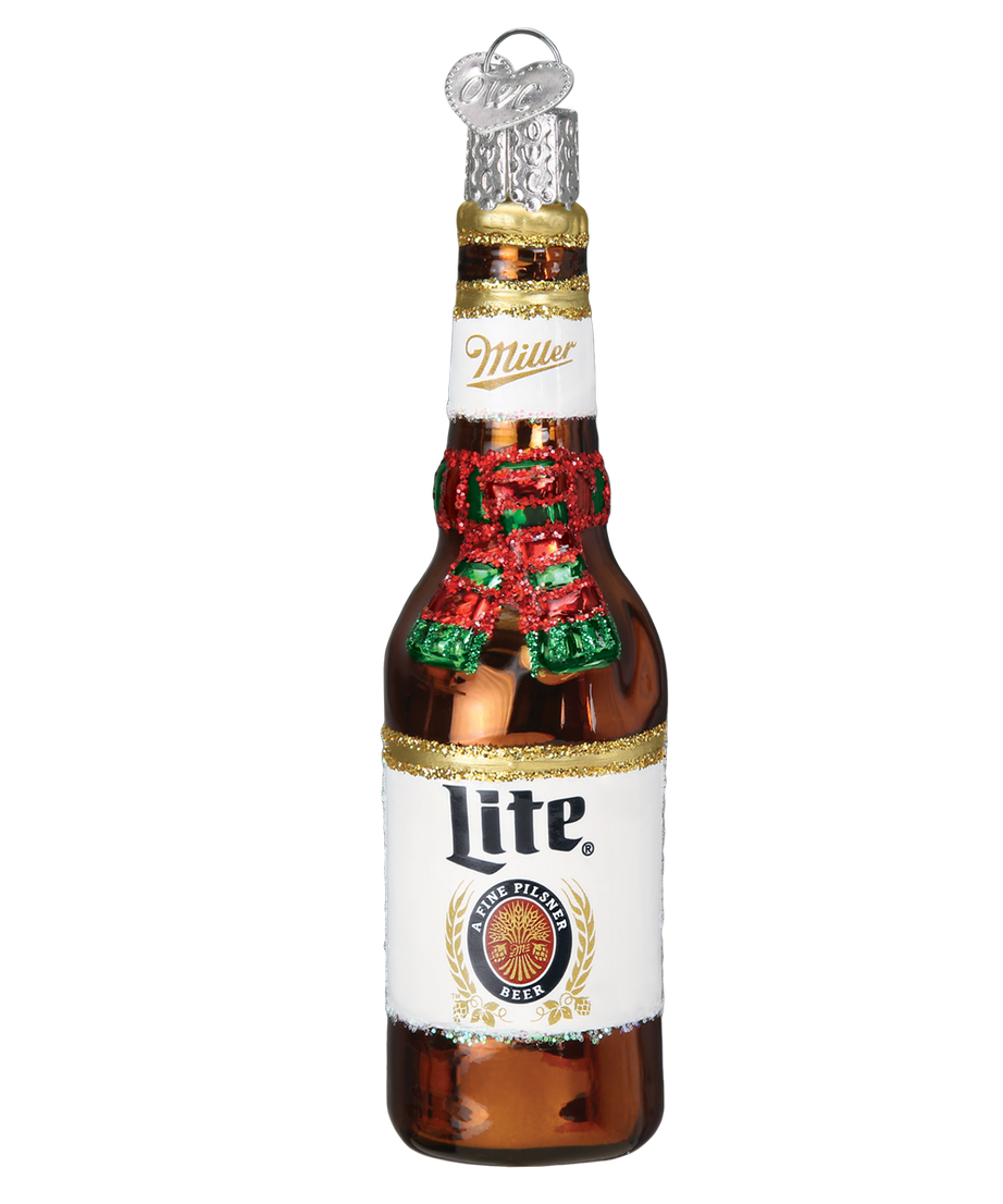 Holiday Miller Lite Bottle Ornament