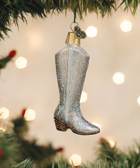 Glittered Boot Ornament
