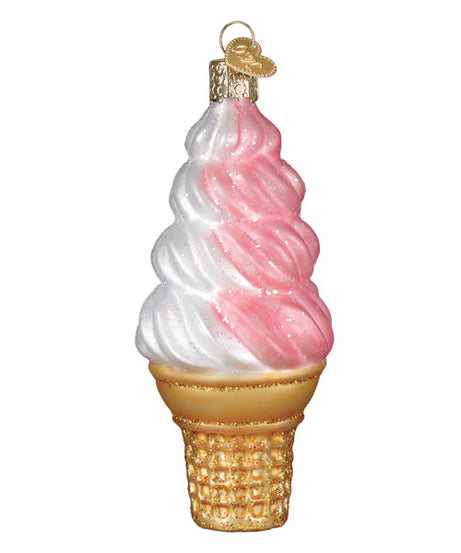 Strawberry Swirl Soft Serve Ornament