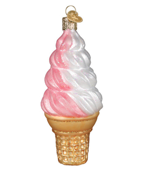 Strawberry Swirl Soft Serve Ornament
