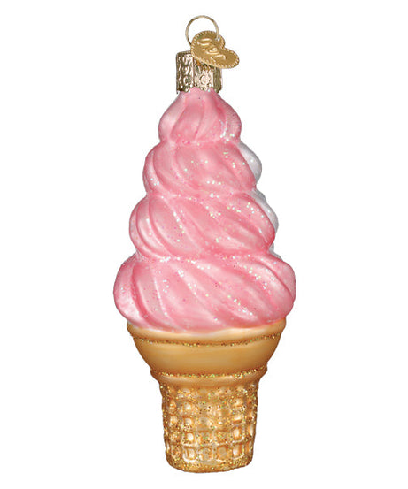 Strawberry Swirl Soft Serve Ornament