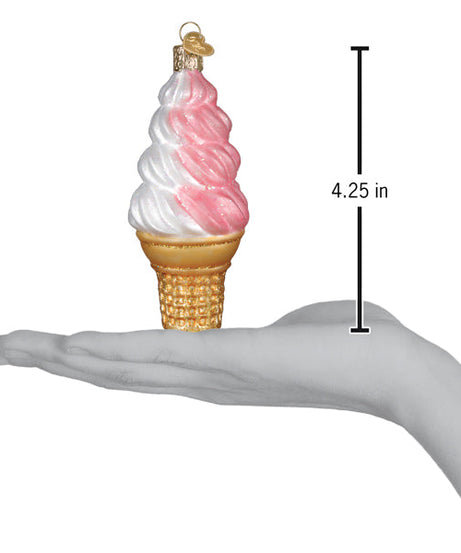 Strawberry Swirl Soft Serve Ornament